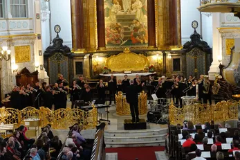 Badische Bläser:innen beim Konzert in der St. Michaelis-Kirche Hamburg