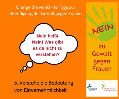 Bildmotiv der Social-Media-Kampagne "Nein zu Gewalt gegen Frauen"