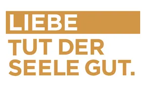 Logo Liebe tut der Seele gut, gold auf weiß