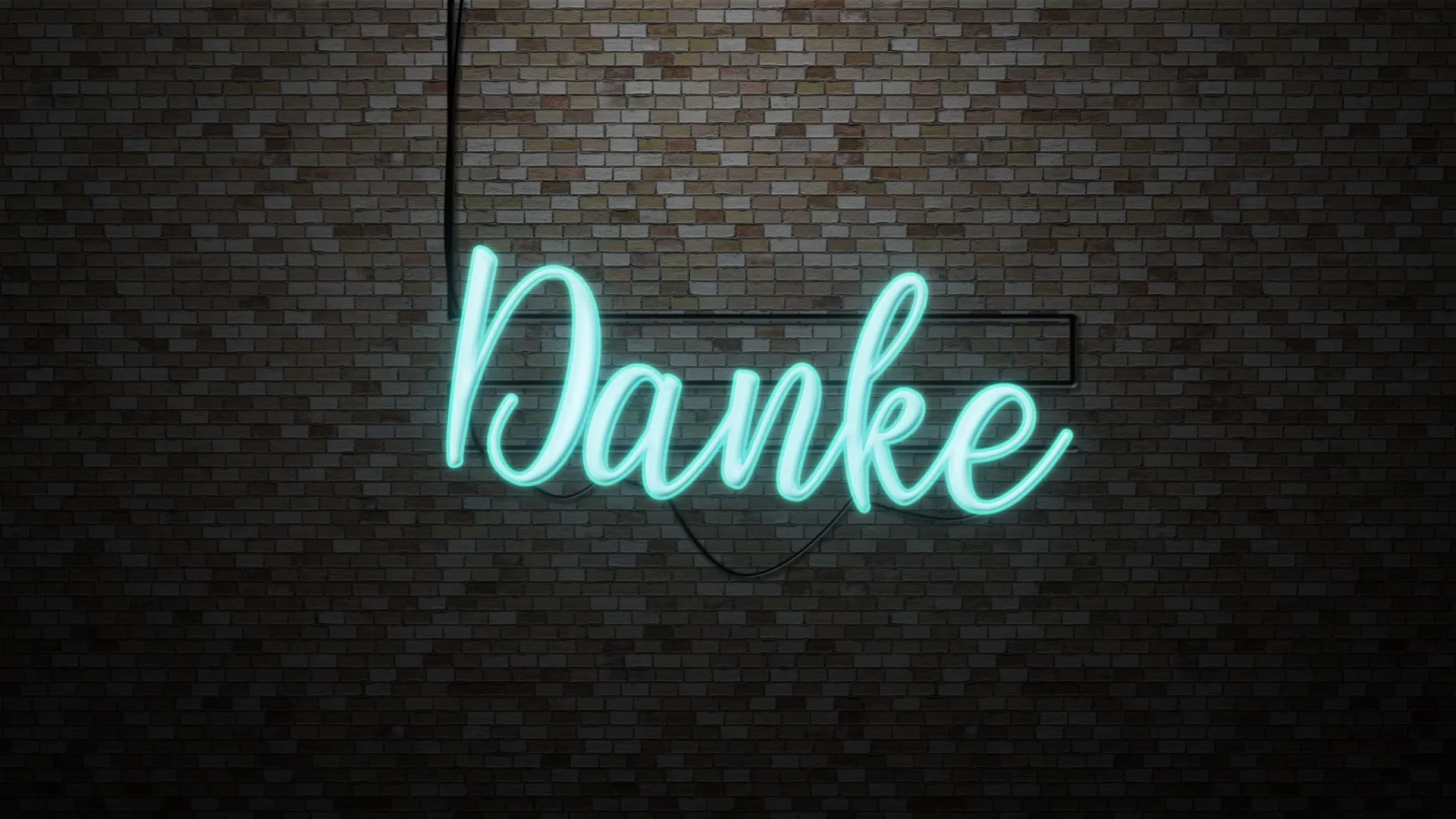 Schriftzug Danke grün auf dunklem Hintergrund