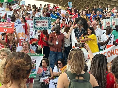 Quelle: Ekiba, Michael Starck Bild von der Abschlusskundgebung des Civil Society Forums in Sevilla.