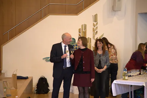 Wolfgang Schmidt und Silke Dangel beim anschließenden Empfang.