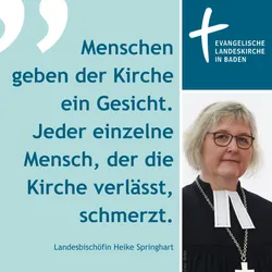 Quelle: EKIBA Zitat Landesbischöfin Heike Springhart zur neuen Mitgliederstatistik