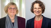 Landesbischöfin Heike Springhart und die zukünftige EKHN-Präsidentin Christiane Tietz