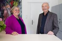 Landesbischöfin Heike Springhart und OKR Wolfgang Schmidt