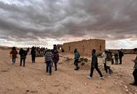 Menschen auf dem Weg in Israel