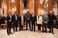 Personengruppe bei der Feier anlässlich des 400. Jahrestags der Wegführung der „Bibliotheca Palatina“ in der Heiliggeistkirche Heidelberg