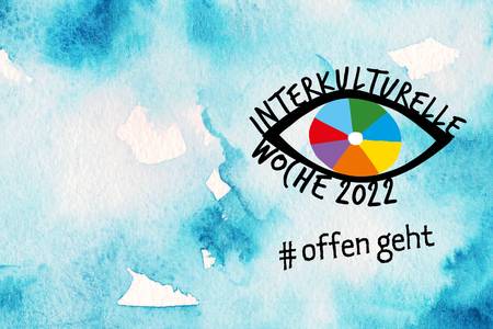 Logo der Interkulturellen Woche und Hashtag "offen geht"