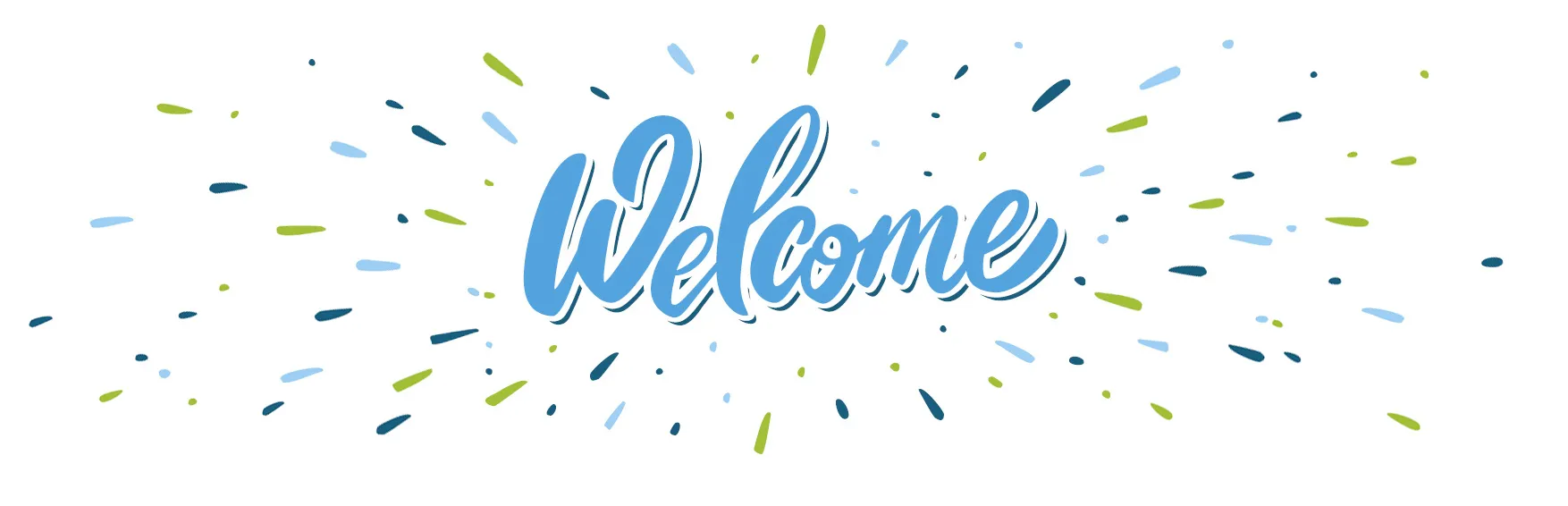 Bunter Schriftzug mit Welcome