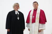 Landesbischöfin Heike Springhart und Erzbischof Stephan Burger