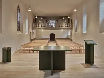 Die alte Dorfkirche in Laudenbach nach der Neugestaltung