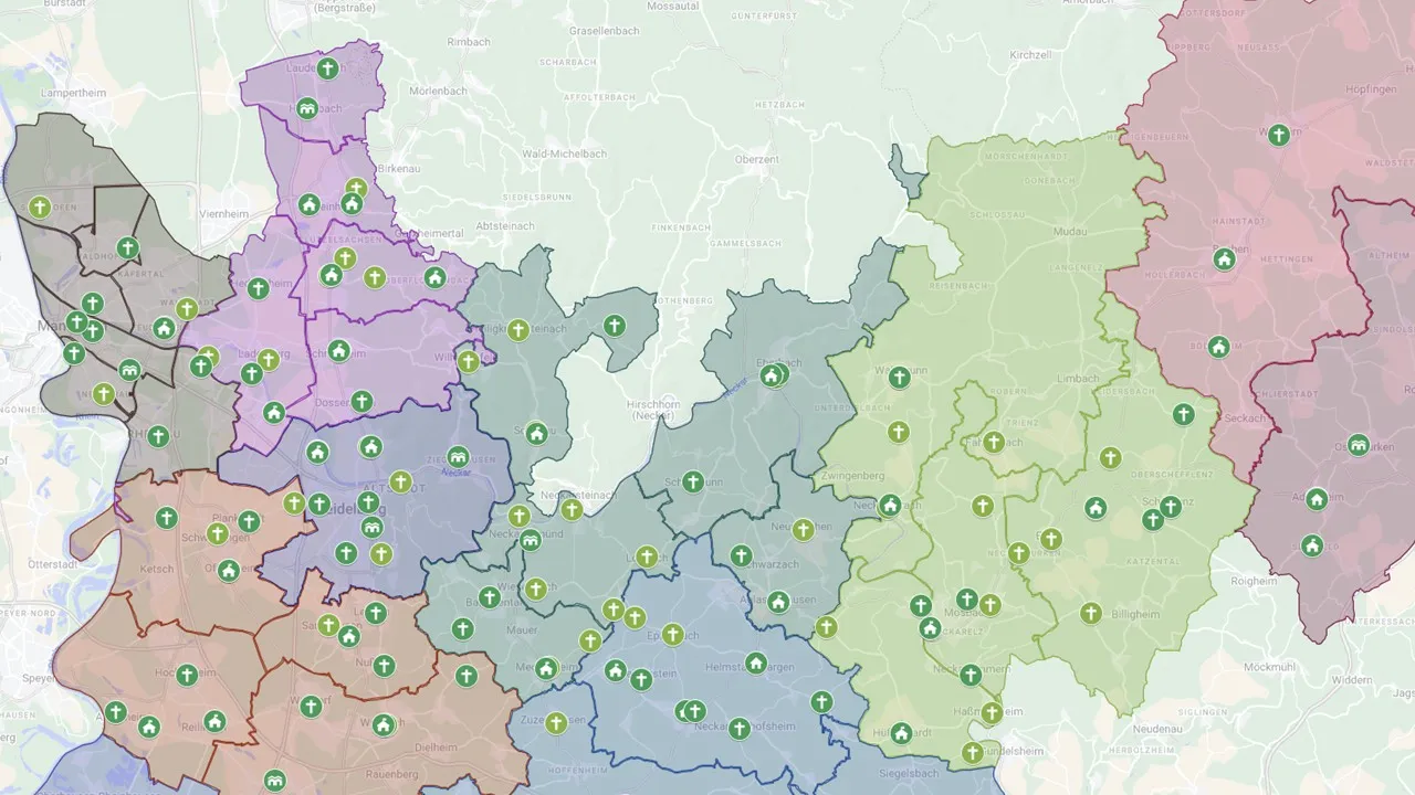 Kartenausschnitt Nordbaden