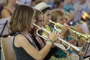 Trompetenspieler im Posaunenchor