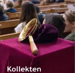 Ausschnitt Titelbild Kollektenbroschüre mit Klingelbeutel