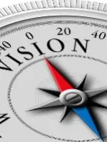 Kompass mit Schriftzug Vision