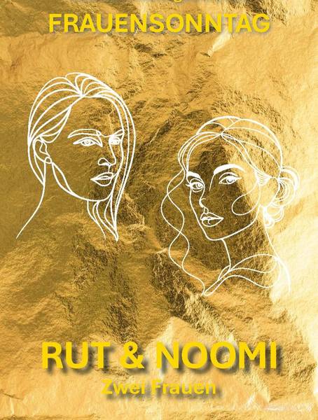 zwei gezeichnete Frauenköpfe auf gelben Hintergrund