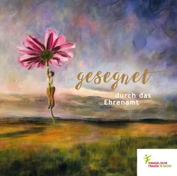 Gemälde Mensch schwebt mit Blume