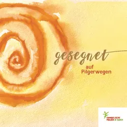 Rote Spirale auf gelbem Grund