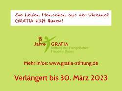 Text: Sie helfen Menschen in der Ukraine? Gratia hilft Ihnen