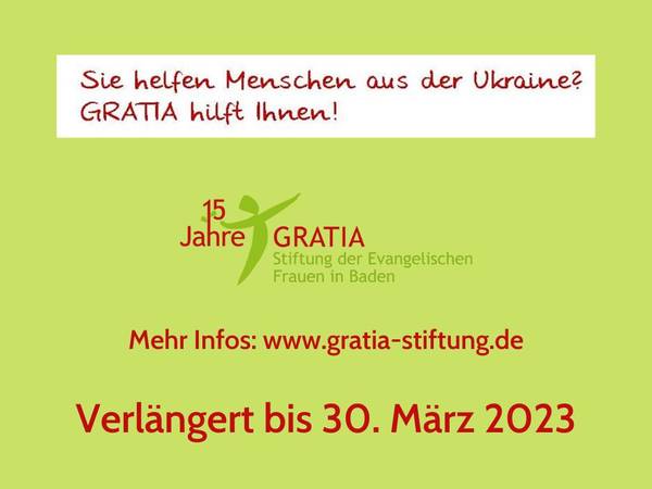 Text: Sie helfen Menschen in der Ukraine? Gratia hilft Ihnen