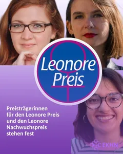 Drei Frauenköpfe vor lila Hintergrund