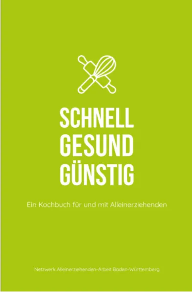 Das Deckblatt des Kochbuches -schnell gesund günstig