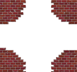 Lücke in einer Backsteinmauer