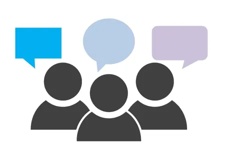 drei Profile mit Sprechblasen