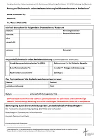 Antrag für Dolmetsch- und Assistenzleistungen bei Gottesdiensten und Andachten