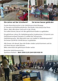 Lehrer an der Gehörlosenschule in Mwanga, Tansania