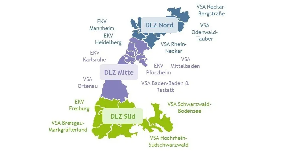 Die neuen Dienstleistungszentren (DLZ) in den badischen Regionen
