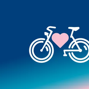 Symbolbild Fahrrad mit rosa Herz anstatt Querstange