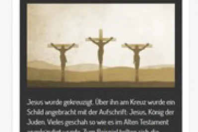 Quelle: EOK/ Stabsstelle Diakoninnen und Diakone/ AEller/ CBehrens Foto einer Station: hier Bild der Kreuzigungsszene plus Text