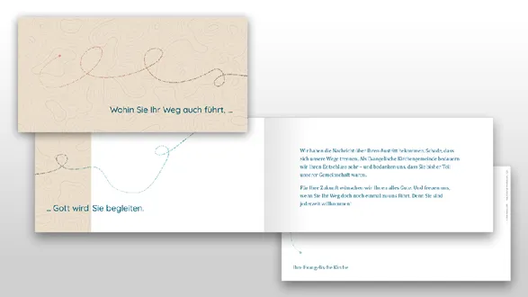 Austrittskarte "Wohin Sie ihr Weg auch führt ..."
