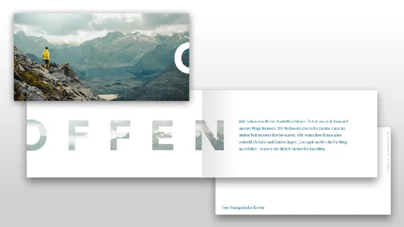 Austrittskarte "Offen 'Berge' "