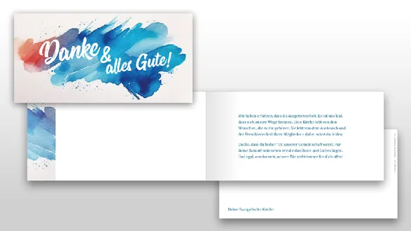 Austrittskarte "Danke & alles Gute"