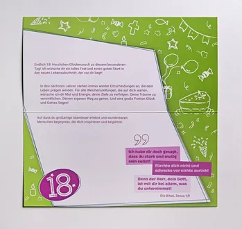 18er Glückwunschkarte, Ansicht Nr. 3