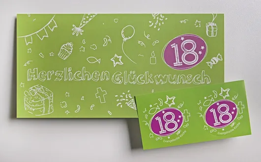18er Glückwunschkarte, Ansicht Nr. 2
