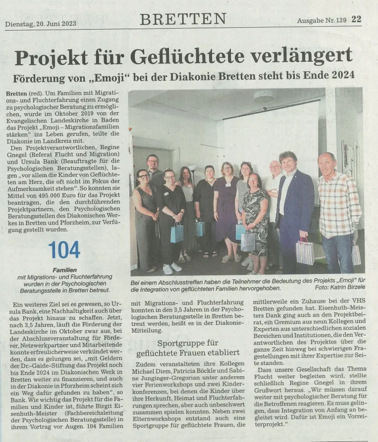 Pressebericht Bretten und Pforzheim