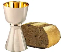 Quelle: EKIBA Bild: Kelch und halber Laib Brot
